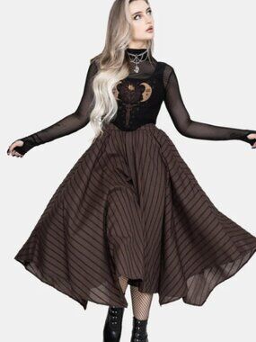 Blythe Handkerchief Hem Midaxi Skirt - Brown - 8